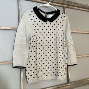 Women’s ELLE Polka Dot Sweater with Removable Peter Pan Collar
